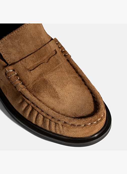 Kadın Taba Süet Deri Loafer - Görsel 7