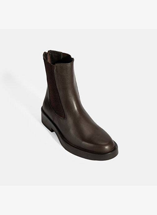 Kadın Kahve Lastikli Deri Chelsea Bot - Görsel 6
