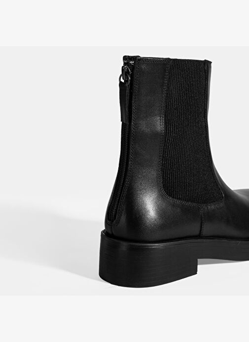 Kadın Siyah Lastikli Deri Chelsea Bot - Görsel 5