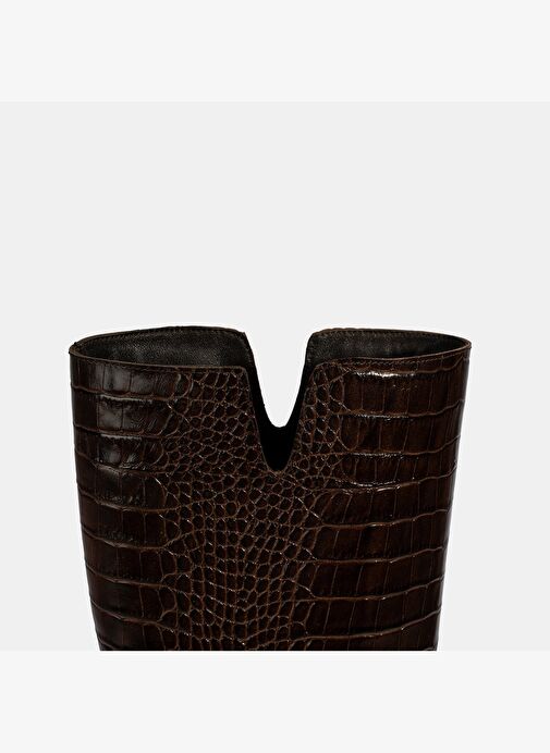 Desa Desa Kahverengi Kadın Kahve Kroko Baskılı Deri Çizme Bot | Boyner Kahverengi - 7. görsel