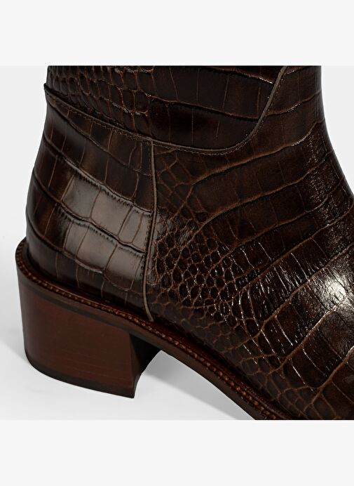 Desa Desa Kahverengi Kadın Kahve Kroko Baskılı Deri Çizme Bot | Boyner Kahverengi - 8. görsel