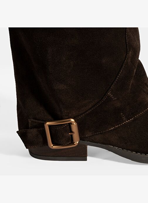 Kadın Kahve Katlama Detaylı Süet Bot - Görsel 7