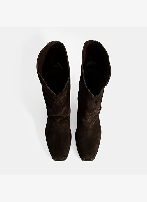 Kadın Kahve Katlama Detaylı Süet Bot - Görsel 8