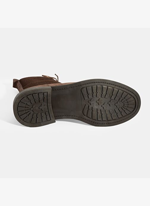 Kadın Vizon Lastik Detaylı Bağcıklı Süet Postal Bot - Görsel 5