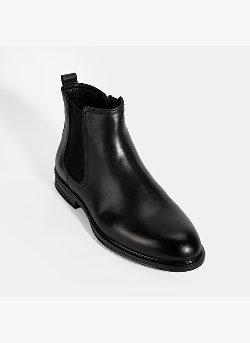 Erkek Siyah DesaComfort Lastikli Deri Bot - Görsel 6