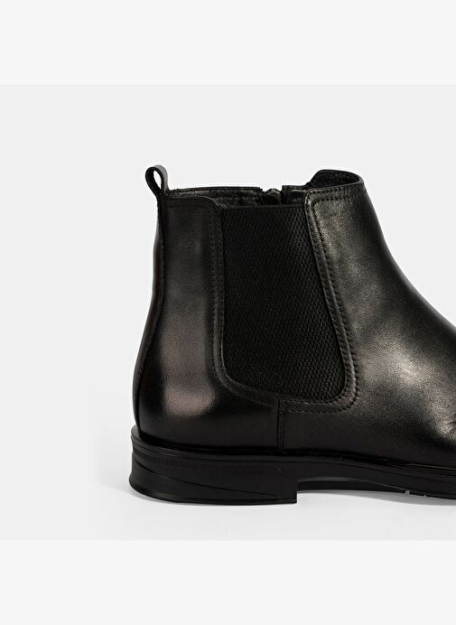 Erkek Siyah DesaComfort Lastikli Deri Bot - Görsel 7