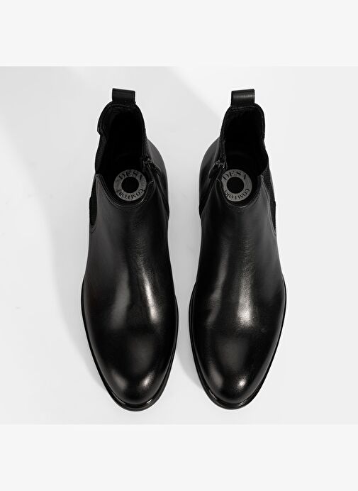 Erkek Siyah DesaComfort Lastikli Deri Bot - Görsel 8