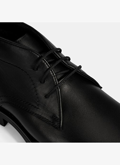 Erkek Siyah DesaComfort Bağcıklı Deri Bot - Görsel 7