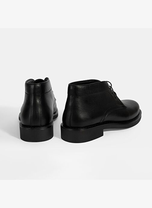 Erkek Siyah DesaComfort Bağcıklı Deri Bot - Görsel 9