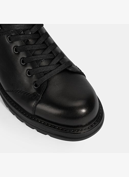 Erkek Siyah Bağcıklı Deri Bot - Görsel 7