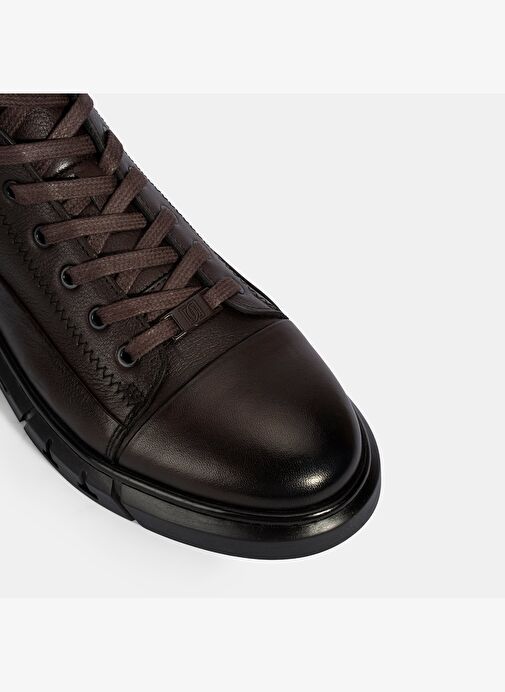 Erkek Kahve Bağcıklı Deri Bot - Görsel 7