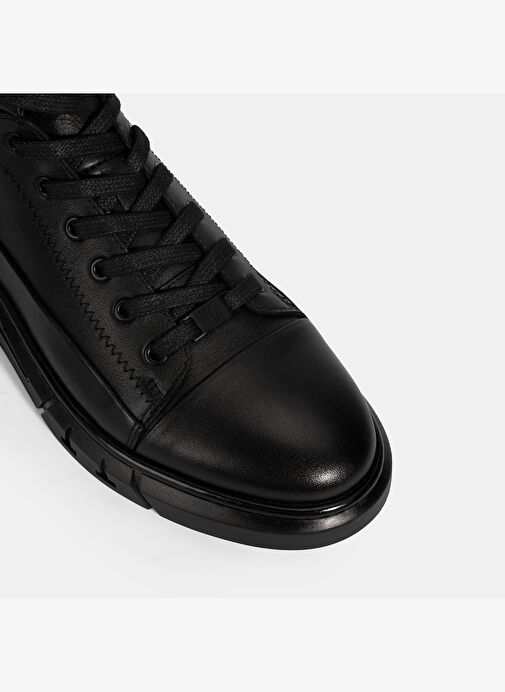 Erkek Siyah Bağcıklı Deri Bot - Görsel 7