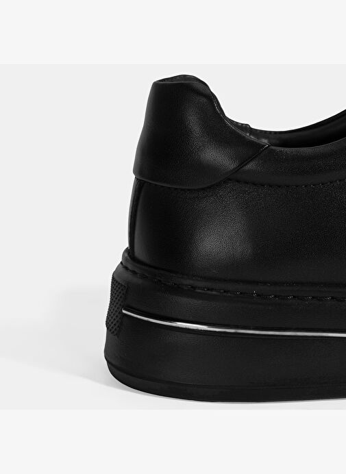 Erkek Siyah Bağcıklı Deri Spor Ayakkabı - Görsel 7