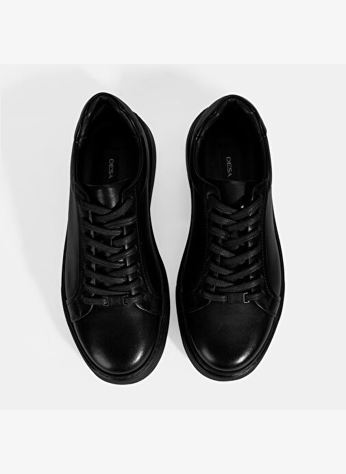 Erkek Siyah Bağcıklı Deri Spor Ayakkabı - Görsel 8