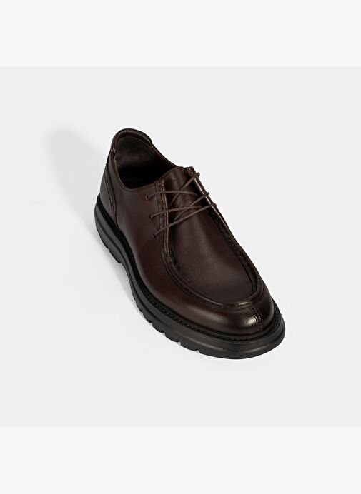 Erkek Kahve Bağcıklı Deri Klasik Ayakkabı - Görsel 6