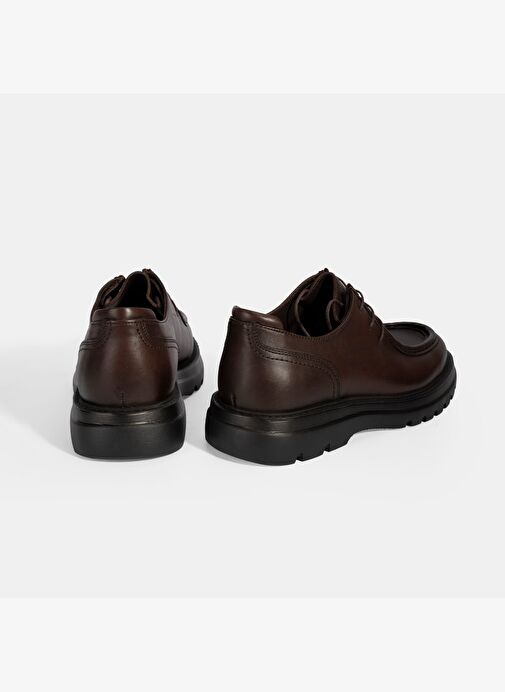 Erkek Kahve Bağcıklı Deri Klasik Ayakkabı - Görsel 9