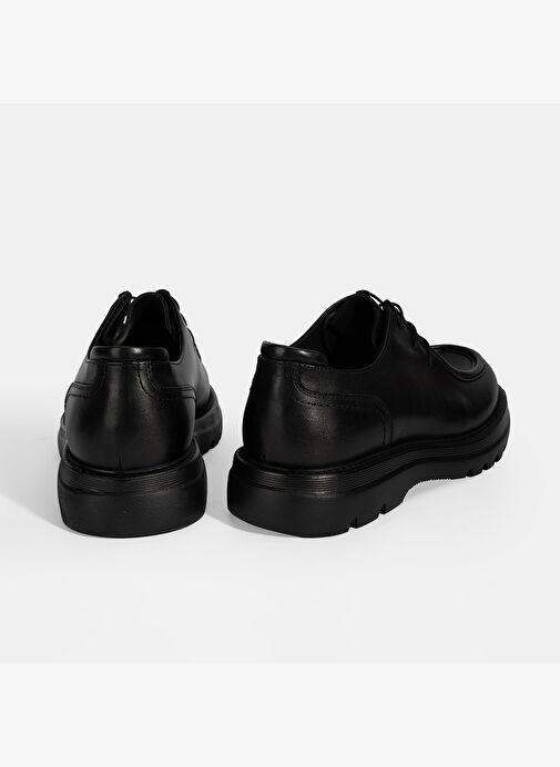 Erkek Siyah Bağcıklı Deri Klasik Ayakkabı - Görsel 9
