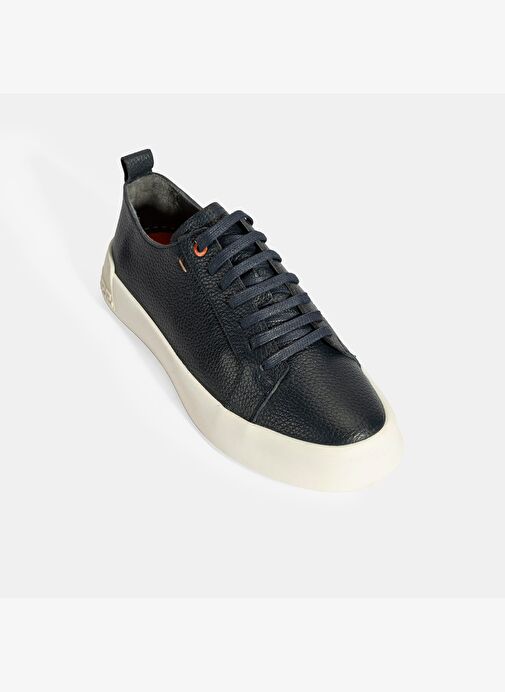 Erkek Lacivert Bağcıklı Deri Sneaker - Görsel 6