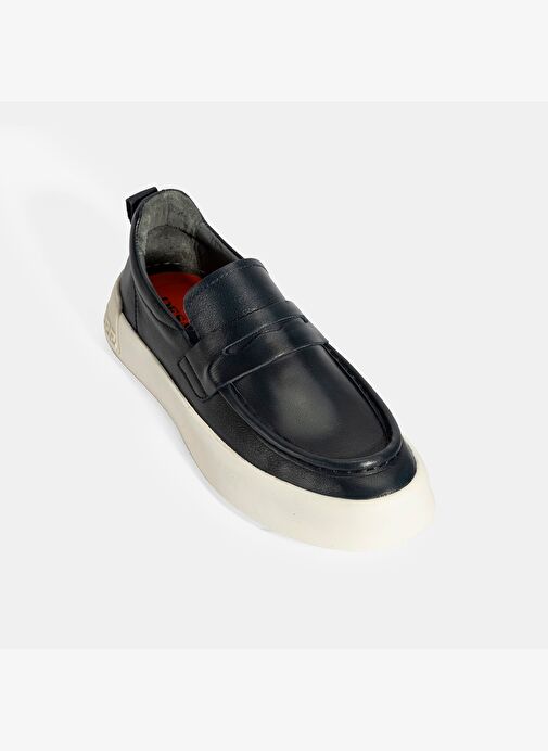 Erkek Lacivert Deri Loafer - Görsel 6