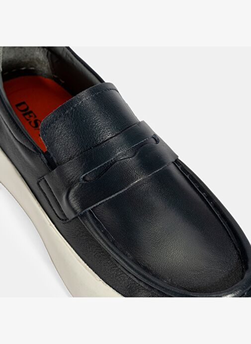 Erkek Lacivert Deri Loafer - Görsel 7