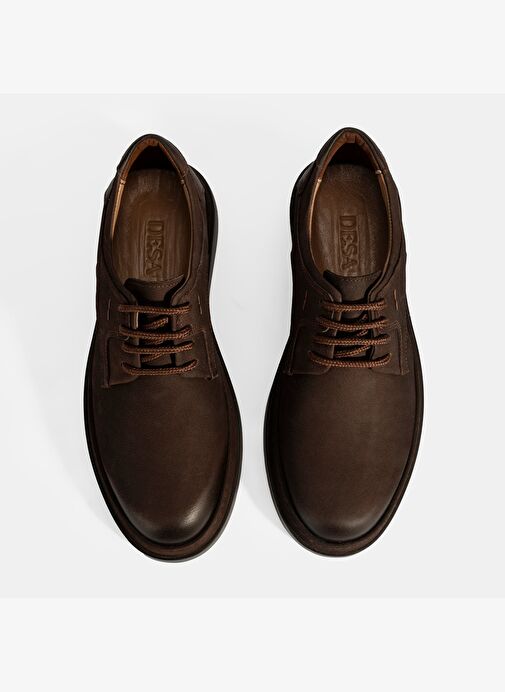 Erkek Kahve Bağcıklı Günlük Nubuk Deri Ayakkabı - Görsel 8