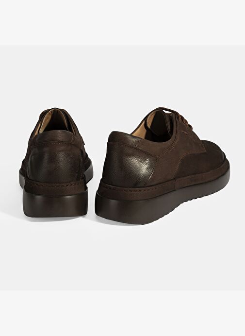 Erkek Kahve Bağcıklı Günlük Nubuk Deri Ayakkabı - Görsel 9
