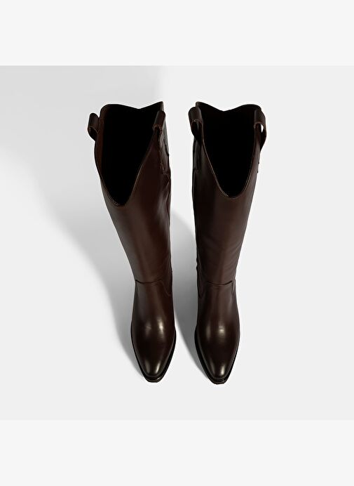 Desa Desa Kahverengi Kadın Kahve Kalın Topuklu Deri Çizme Bot | Boyner Kahverengi - 8. görsel