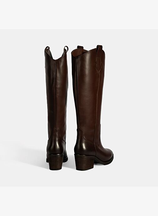 Desa Desa Kahverengi Kadın Kahve Kalın Topuklu Deri Çizme Bot | Boyner Kahverengi - 9. görsel