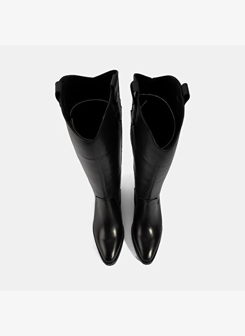 Desa Desa Kadın Siyah Kalın Topuklu Deri Çizme Bot | Boyner Siyah - 8. görsel