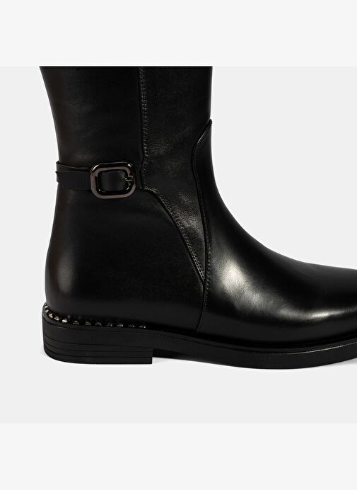 Desa Desa Kadın Siyah Metal Tokalı Kalın Topuklu Deri Çizme Bot | Boyner Siyah - 7. görsel