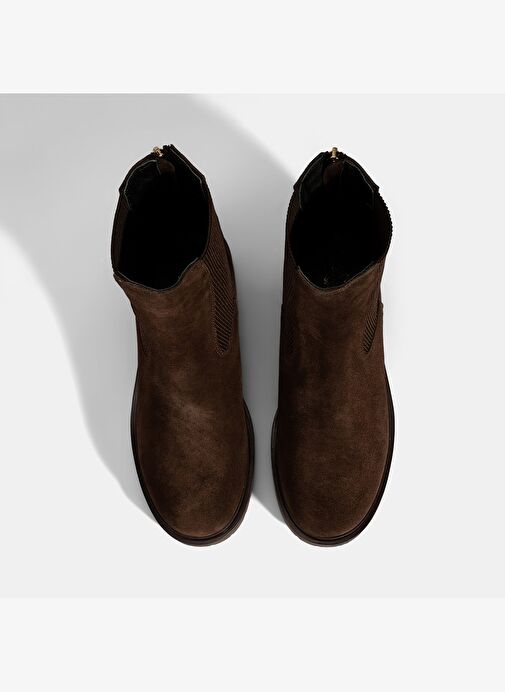 Kadın Kahve Lastikli Süet Chelsea Bot - Görsel 8