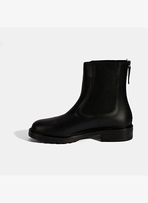 Kadın Siyah Lastikli Deri Chelsea Bot - Görsel 4