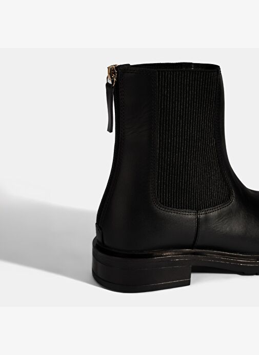 Kadın Siyah Lastikli Deri Chelsea Bot - Görsel 7