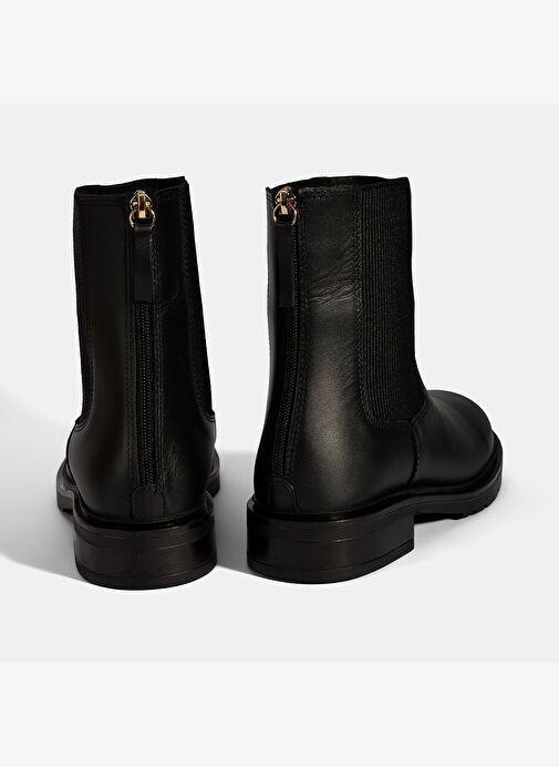 Kadın Siyah Lastikli Deri Chelsea Bot - Görsel 9