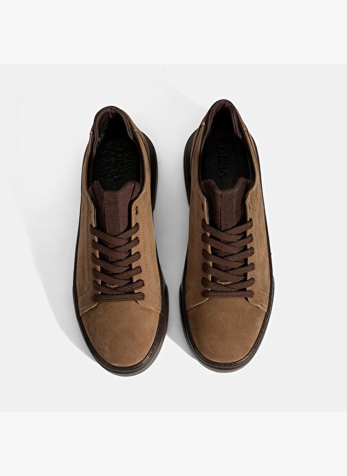 Erkek Kahve Bağcıklı Deri Spor Ayakkabı - Görsel 8