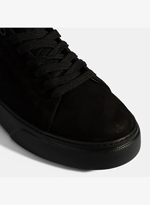 Erkek Siyah Bağcıklı Deri Spor Ayakkabı - Görsel 7