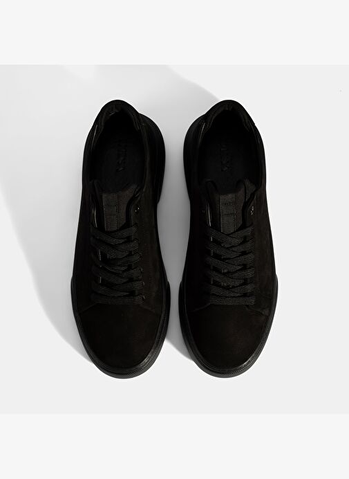 Erkek Siyah Bağcıklı Deri Spor Ayakkabı - Görsel 8