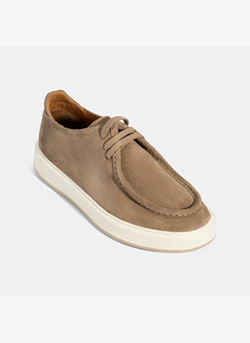 Erkek Vizon Bağcıklı Süet Deri Günlük Ayakkabı - Görsel 6