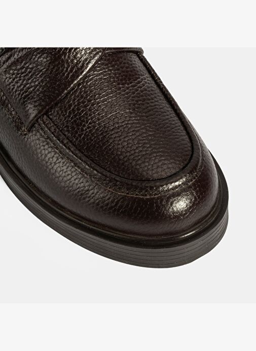 Kadın Kahve Deri Loafer - Görsel 7