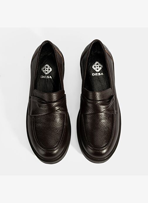 Kadın Kahve Deri Loafer - Görsel 8