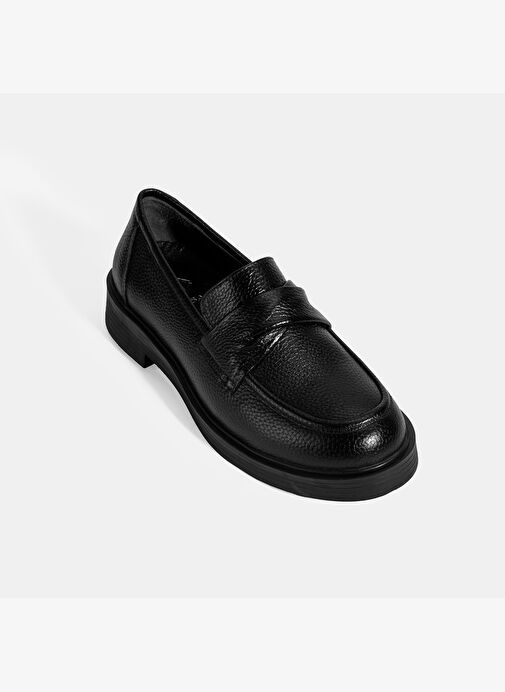 Kadın Siyah Deri Loafer - Görsel 6