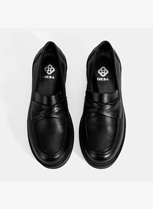 Kadın Siyah Deri Loafer - Görsel 8