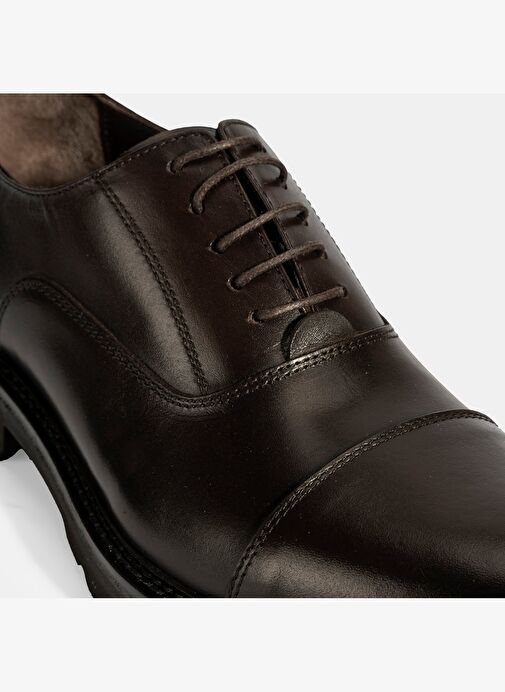 Erkek Kahve Bağcıklı Deri Klasik Ayakkabı - Görsel 7