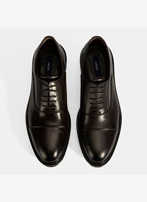 Erkek Kahve Bağcıklı Deri Klasik Ayakkabı - Görsel 8