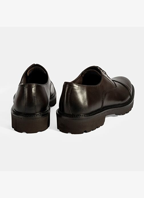 Erkek Kahve Bağcıklı Deri Klasik Ayakkabı - Görsel 9