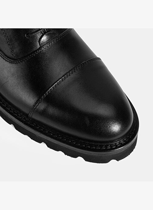 Erkek Siyah Bağcıklı Deri Klasik Ayakkabı - Görsel 7