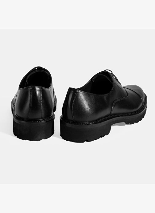 Erkek Siyah Bağcıklı Deri Klasik Ayakkabı - Görsel 9