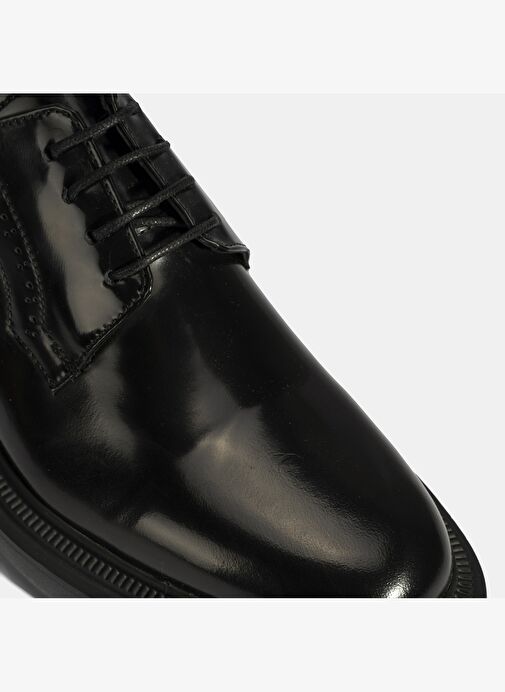 Erkek Siyah Bağcıklı Deri Klasik Ayakkabı - Görsel 7