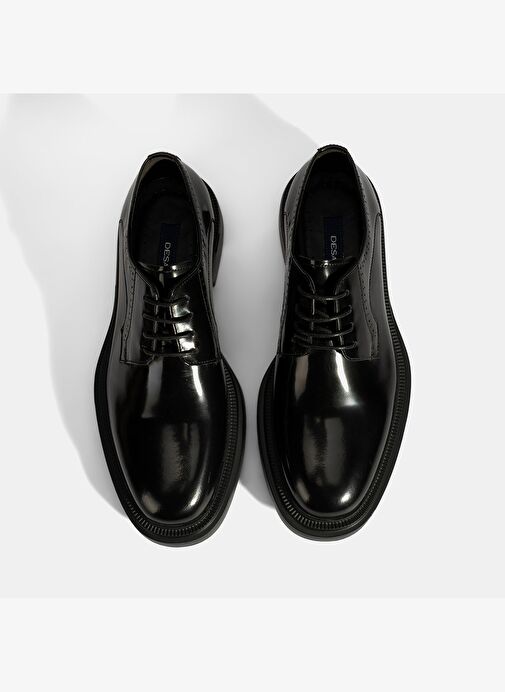 Erkek Siyah Bağcıklı Deri Klasik Ayakkabı - Görsel 8