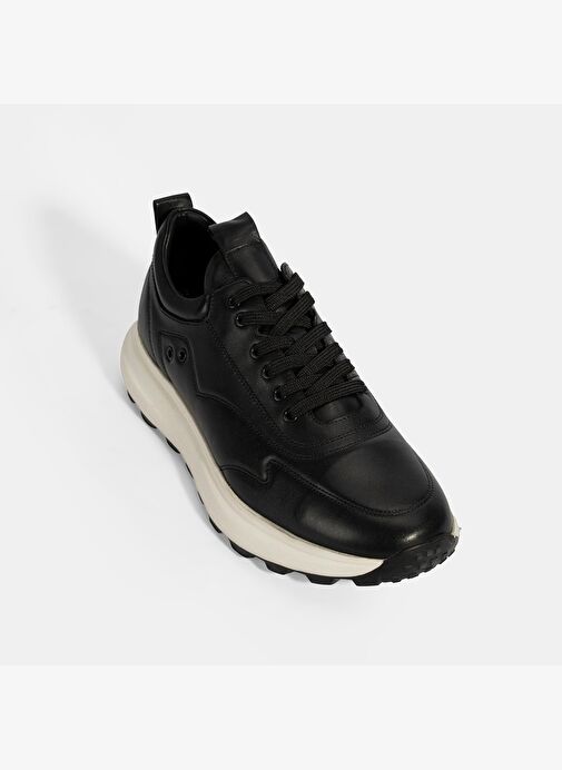 Erkek Siyah Bağcıklı Deri Spor Ayakkabı - Görsel 6